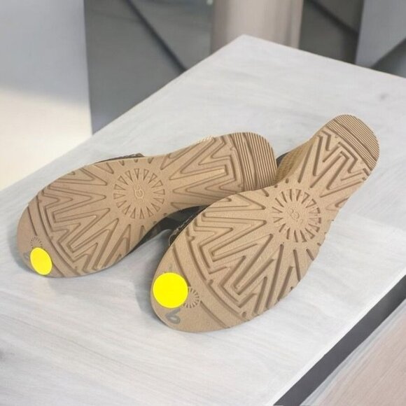 UGG Abbot Ankle Wrap Espadrille Platform Wedge Sandals Black Size 9 - Picture 5 of 10